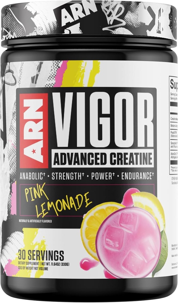 Arms Race Nutrition 124; ARN Woman 124; Vigor Advanced Creatine Formula (30 Servings, Pink Lemonade)