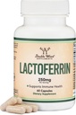 Lactoferrin 250mg na servírování (60 kapslí) Patentovaný Bioferrin Lactoferrin - Superior doplněk železa pro nedostatek železa a imunitní podporu dvojitým dřevěným doplňkem
