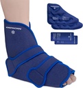KingPavonini Ankle Foot Ice Pack Wrap for Sprained Ankle and Surgery Recovery, wielokrotnego użytku żel Ice Packs for Feet Rajuies, Plantar Fascitis, Achilles Tendonitis, Hot / Cold Therapy (1 Wrap + 4 Gel Packs)