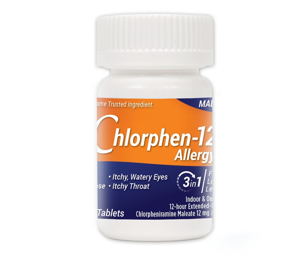 Chlorpheniramine Maleate Extended Release, 12 Mg , 60 Tablets