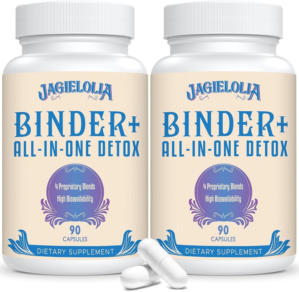 All-In-One Detox Binder Supplement 1500 MG - Υψηλή βιοδιαθεσιμότητα, Liver Gut Detox Cleanse με ενεργοποιημένο καρβουνικό, Zeolite & Bentonite άργιλο για τοξίνες, συκώτι, Digestive, 180 κάψουλες Vegan
