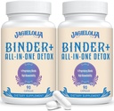 All-In-One Detox Binder Supplement 1500 MG - High Bioavailability, Liver Gut Detox Cleanse Charcoal, Zeolite & Bentonite Clay Toxins, Liver, Digestive, 180 Vegan kapsulak