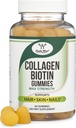 Collagen Gummies for Women tukee ikääntymistä (Max Strength - parannettu Biotiini, C-vitamiini, Sinkki, ja E-vitamiini (pitkitys naisten ja miesten) 60 Hiukset, iho, ja kynsien vitamiinit (ei-GMO) Double Wood