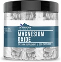 Magnesio oxidoa, 200 kapsula, Pure & Undiluted, Ez Gehigarririk