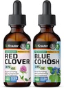 BIO KRATER Sarkanā āboliņa Tincture 2 Fl. Oz. & Blue Cohosh Tincture 2 Fl. Oz.