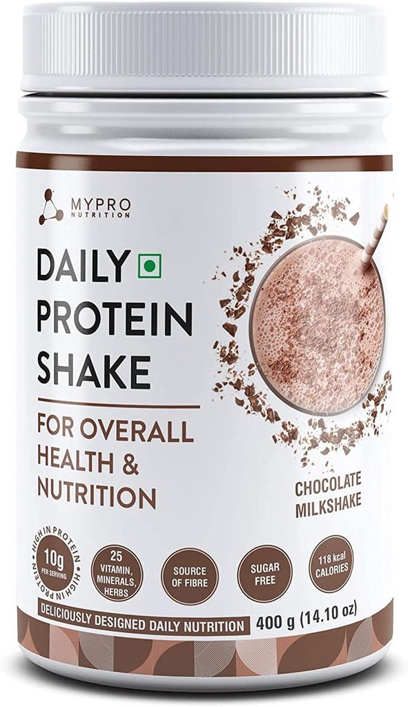 Daily Protein Shake 118 kcal Kalorijas, 25 Vitamīns - Serving -40- vīriešiem un sievietēm Šokolādes piena Shake Flavor 400Gm