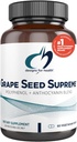 Designs for Health Grape Seed Supreme - 200mg Suplemento de extracto de uva con pel de uva + graxa de mosco - non-GMO Polyphenol + Anthocianin Antioxidant Blend (60 cápsulas)