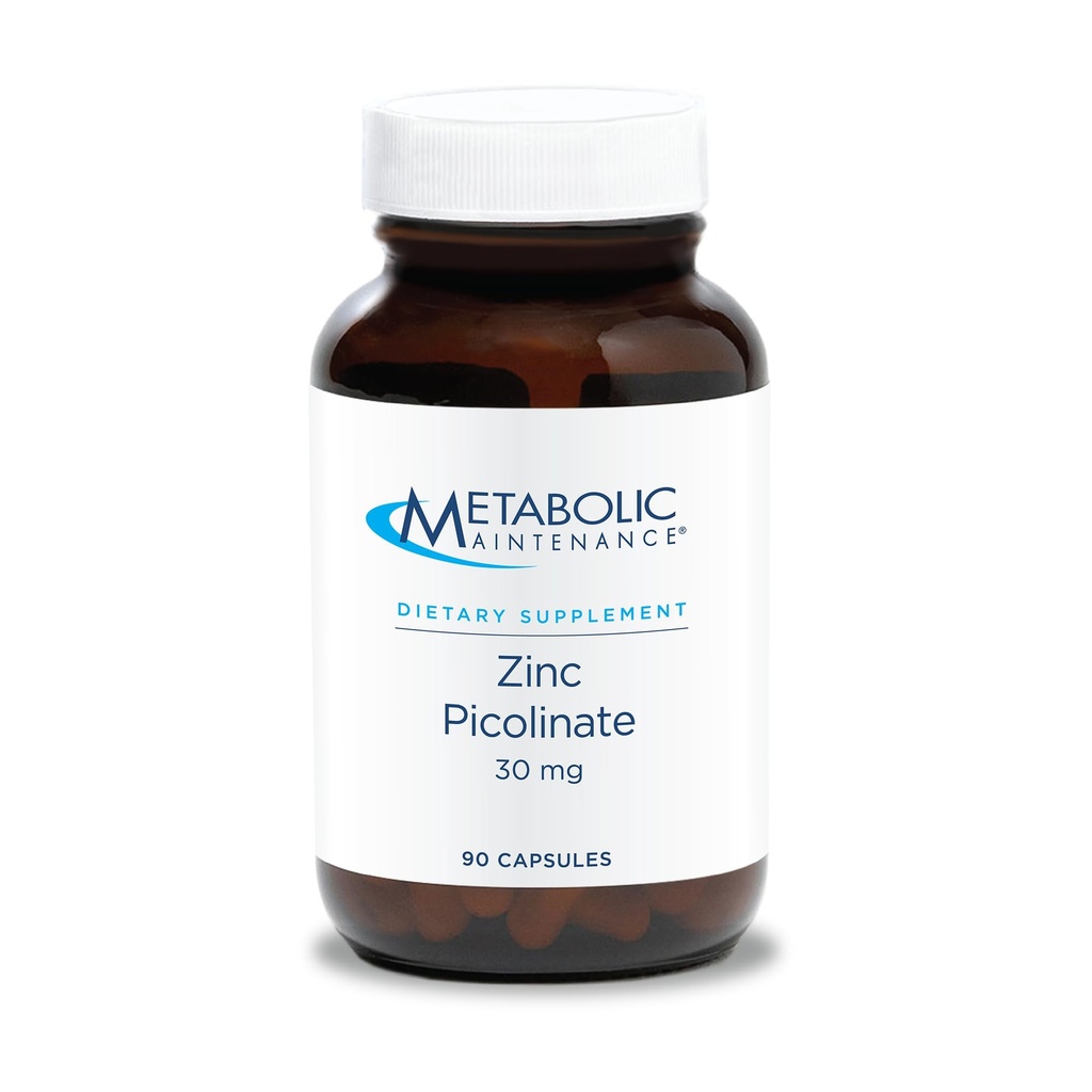 Metabolic Maintenance Zinc Picolinate - Supports Healthy Immune System - Delivers 30 mg of Zinc - Highly Bioavailable Superior Absorption - Vegetarian & Hypoallergenic - 90 Servings - 90 Capsules