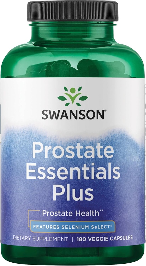 Swanson Prostate Plus - Urinary Tract Flow '&' maiztasuna sustatzen duten gizonentzako osagarri naturala - Prostate Osasun orokorra onartzen - (180 Veggie kapsulak)