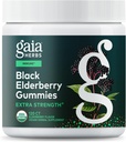 Gaia Herbs Black Elderberry (Sambucus nigra) Extra Silní žvejky - Delicious Imunitary Support Supplement * - Vyrobeno s certifikovanými organickými černými brusinkami pro podporu imunitního systému * - 120 Žvýkačky