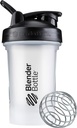 BlenderBottle Classic V2 Shaker Pudele Perfekta Olbaltumvielu sakratīšanai un pirms treniņa, 20-Ounce, dzidrs/melns