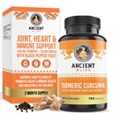 Turmeric Curcumin with Ginger & Bioperine, Turmeric Curcumin with Black Pepper & Raw Ginger Root Powder Capsule Supplement by Ancient Bliss (120 Capsules)