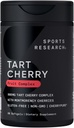 Idrettsforskning Tart Cherry Capsules - laget av Montmorency Tart Cherries - Ikke-GMO & Glutenfri - 60 flytende Softgels