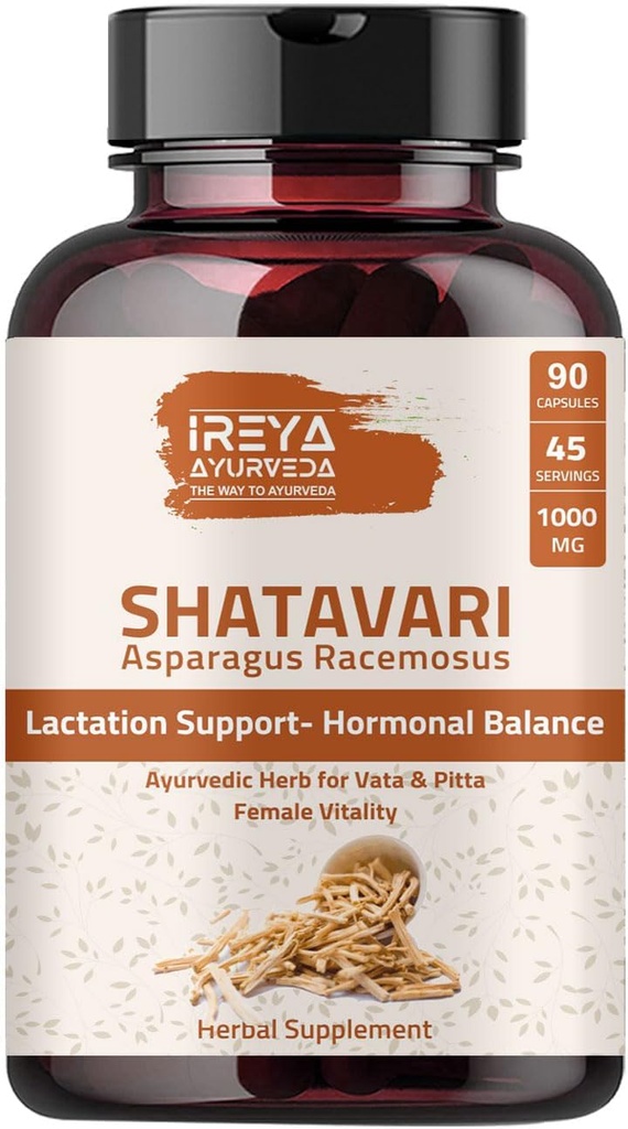 Shatavari Capsules (90 capsules) 1000 mg Breakation Supplement for Women