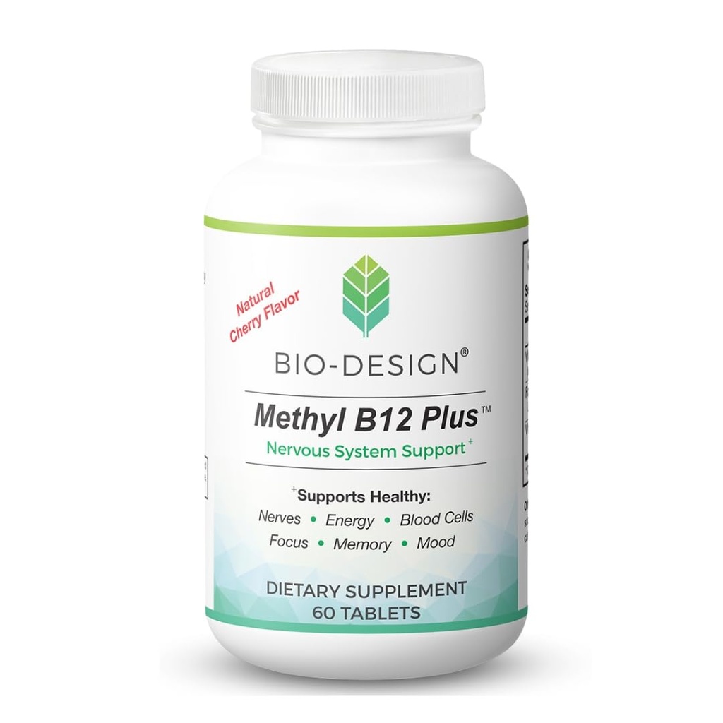 Methyl B12 5000 mcg Plus Folate Supplement - Methylcobalamin, L-Methylfolate - Methylated & Bioavailable – Supports Healthy Nervous System, Energy Metabolism, & Brain Health - 60 Tablets