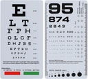 NOYOC 2 Pack Pocket Eye Chart, 2 in 1 Snellen & Rosenbaum Chart, 6.5x3,5 hazbete, Handheld Bikoitza Sided Plastic Low Vision Card for Eye Exams (2 Pack 6 Feet)
