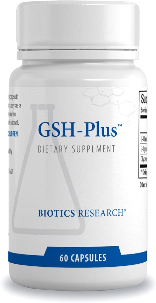 Biotica Onderzoek GSH Plus 150 milligram Glutathion Plus NAC en Glycine, Sterk Antioxidant, Ondersteunt Lever Gezondheid, Cellular Health 60 Capsules