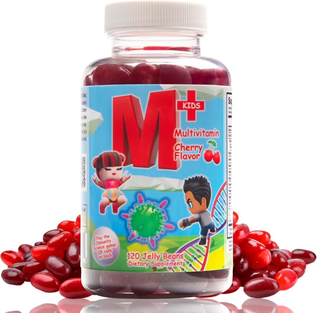 Anak-anak Daily Multivitamin Jellybeans -- Natural Cherry Flavor - Non-GMO - Gluten Free - Vegan Friendly