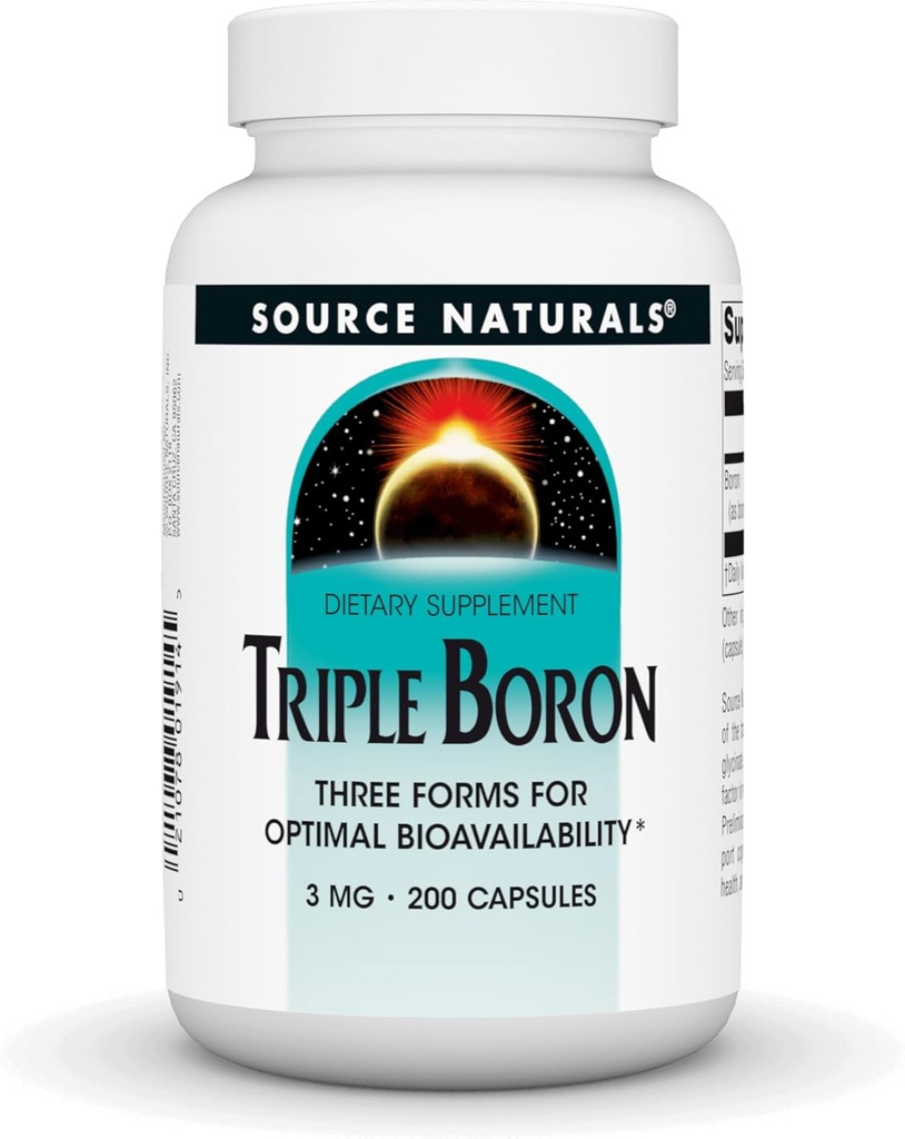 Source Naturals Triple Boron, Three Forms for Optimal Bioavailibility* 3 mg - 200 Capsules