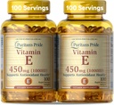 Pride de Puritan Vitamina E-450mg (10.000IU), Suplemento de Vitamina para Función del Sistema Inmunitario y Apoyo a la Salud Antioxidante, 100 Rapid Release Softgels, 2 Pack
