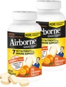 Airborne 1000mg Vitamina C + Zinc Immune Support Supplemento Compresse masticabili, Citrus Flavor con potenti Antiossidanti Vitamine A C & E, 116 Chewable Tablets (2 Pack)
