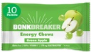 Bonk Breaker Energi Chews, Dairy-free, Glutenfri ingredienser som gir rask energi og fokus, 1 boks 10 pakker, grønn Apple