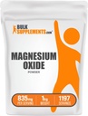 BulkSupplements.com Magnesium Oxide אבקת - Magnesium Oxide תוסף, מינרלים תוספת - מזון כיתה & Gluten חינם, 835 מ"ג לשרת, 1kg (2.2 lbs) (Pack של 1)