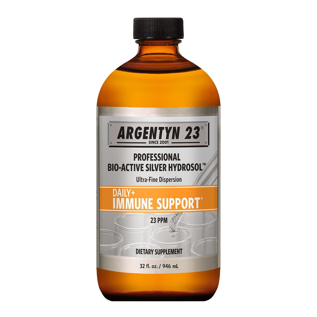 Argentyn 23 Professional Immune Support - Colloidal Silver, Bio-Active Silver Hydrosol, 23 ppm, Liquid Twist Top, 32 Fl Oz (946 mL)