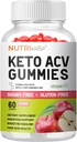 Keto ACV Gummies Avansert vekttap og rask Belly fettforbrenning - Sukkerfri Glutenfri Super Apple Cider Vinegar Diett Supplement for menn kvinner (1200MG)