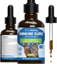 Pet Wellbeing Immune Sure for Cats - Stöder Normal Immune Defenses, Gut Flora Balance, Andrographis, Echinacea, Vitamin C, Zink - Veterinär-Formulerad Herbal Supplement 2 fl oz (59 ml)