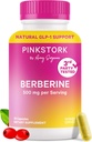 Pink Stork Berberine 500mg - Nature's GLP-1 Supplement - Daily AMPK Metabolic Activator - 500-1000 mg Stoffwechsel + Gut Gesundheit für Frauen | Third-Party Getestet | Vegan | Non-GMO| 30 Kapseln