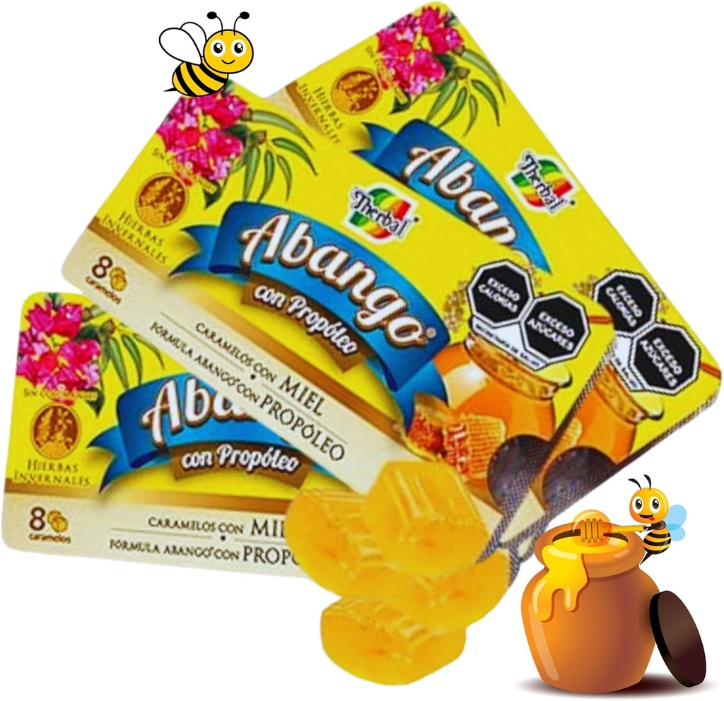 Abango & Propolis Cough Drop Trays - 8 Individuell Wrapped Drops Jede - Winter Kräutermischung, Delicious Flavor (3 Pack) - Dulces para la TOS con Abango & Propóleo - Nahrungsergänzung