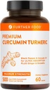 Ulteriore Food Premium Curcumin Turmerico, Forza massima, 500 mg, 60 capsule