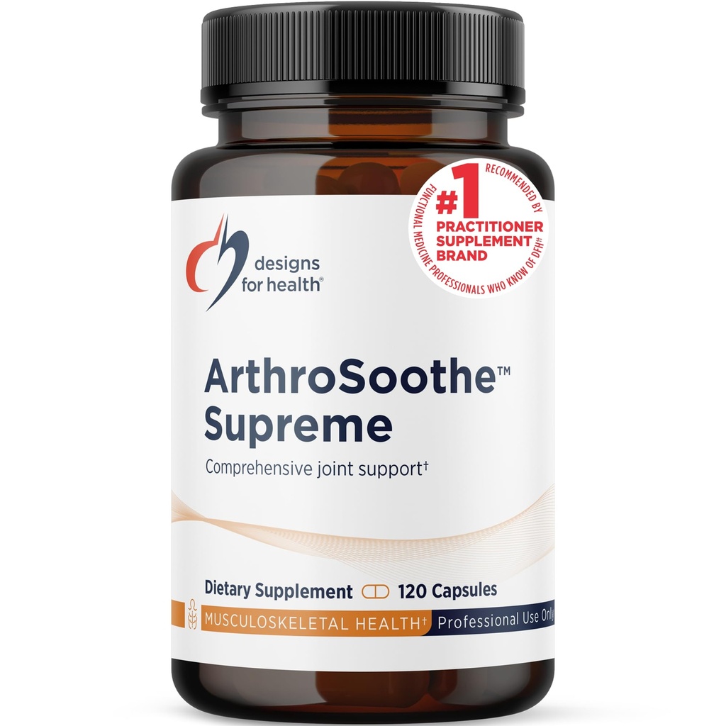 Designs for Health ArthroSoothe Supreme - Joint Support Supplement for Adults with Glucosamine Sulfate, Quercetin, Green Lipped Mussel, MSM, Chinese Skullcap + More - Non-GMO (120 Capsules)