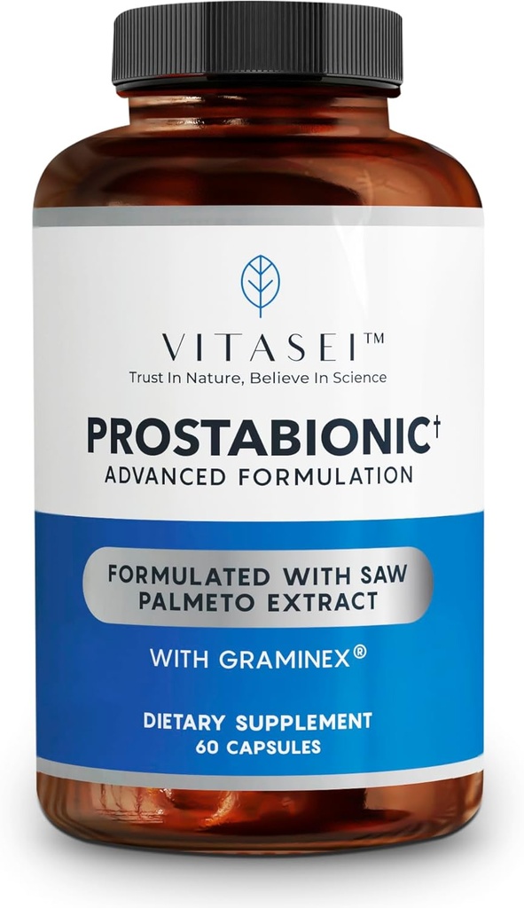 VITASEI Prostabionic Prostate Dietní doplňky pro muže W / Saw Palmetto, Bio- quercetin & Pygeum Africanum, Reduce Koupelna Výlety - 60 Kapsle