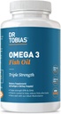 Dr Tobias Omega 3 kalaõli, 2000mg kolmekordne tugevus koos 800mg EPA 600mg DHA per Serving, Fish Oil Omega 3 toidulisandeid südame, aju ja immuunsüsteemi tugi, 60 Softgels, 30 Servings