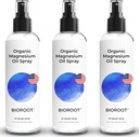 Spray de magnésio orgânico - 8 onças (3-Pack) - 100% Puro Óleo de magnésio, Absorvente Rápido, Magnésio Spray para Pés e Corpo, Grau USP