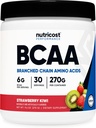 Nutricost BCAA pulveris (Zemenes Kiwi, 30 apkalpo) - Optimāls 2:1:1 Attiecība