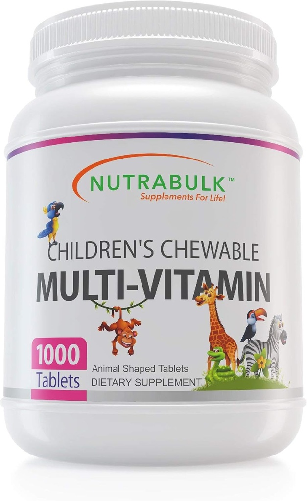 Anak-anak yang dikunyah MultiVitamin - memproyeksikan Pembangunan Keseluruhan Anak-Anak - USA- Dibuat, May Bantuan untuk mendukung Imune, Bone, Brain & Overall Baik Bee- Vegan & Gluten Bebas - 1000 Cherry tablet