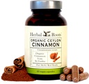 Herbal Roots Organic Ceylon Cinnamon Capsules $ USDA Certified Organic - Ikke-GMO | 60 Organic Vegan Capsules
