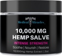 Medical Miracles Hemp Salve Intense Strength 10 000 MG. Ideāli piemērots HIPS, Locekļi, Kakls, Mugura, Elbows, Fingers, Rokas, un Knees. 100% Dabīgs - Lepni ražots ASV