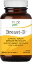 חזה D על ידי Pure Essence - תוסף טבעי עבור Estrogen Balance, Hormonal Acne, ו Menopause תמיכה עם ויטמין D3, Calcium, תה ירוק וליקופן - 90 קפסולות