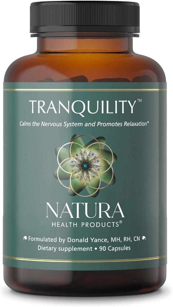 Natura Health Products Tranquility תוסף - תמיכה מרגיעה - כולל L-theanine, Lemon Balm, Saffron, Kava, Skullcap, Lavender ו- Passion Flower (90 קפסולות)