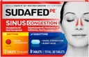 S Sudafed PE Sinus Congestion Day + Night Maximum Strength Decongestant & Antihistamine Tablets with Phenylephrine HCl & Diphenhydramine HCl, axuda nasal & Sinus Presión & Conxestión, 20 ct