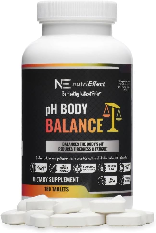 pH Balance | Alkaline Support for Immune, Fatigue Supplement, ph Defense, Support Cellular | Neutralize Acid, Balances - 180 Tablets