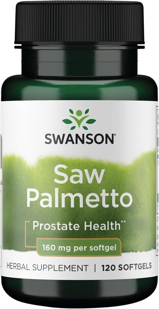Swanson Saw Palmetto Hommes Prostate Health Hormone Support Urinaire Santé 160 Milligrammes 120 Sgels