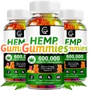 (3 Pack) High Potency Hemp Gummies 600,000 Extra Strength - Stress, Sleep, Mood, Calming, Focus, Relaxation Supplements, 100% Natural Hemp Oil Extract Infused Gummies, Vegan, Non-GMO, Gluten-Free
