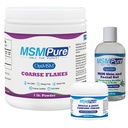 KALA HEALTH MSMPure Starter Bundle with MSM Coarse Flakes 1lb, MSM Muscle & Joint Cream 2oz and MSM Gel with Organic Aloe 8oz