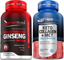Koreya Red Panax Ginseng 1500mg - Enerji, Performans və Qadınlar üçün Yüksək Potensial Ginseng - MCT + Collagen ilə Keto Gummies - Şərhsiz və ya Anti Aging, Saç Uşaq və Gənc Nails