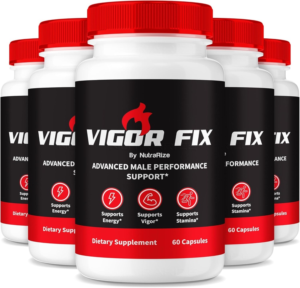 (5 Pack) Vigor Fix Male Supplement, VigorFix Pills for Men, Daily Nutrition for Overall Health and Wellness, Vigor Fixed Support Capsules for Confidence and Energy, Reviews (300 Capsules)